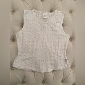 90’s Vintage White Eyelet Top sz L (S)